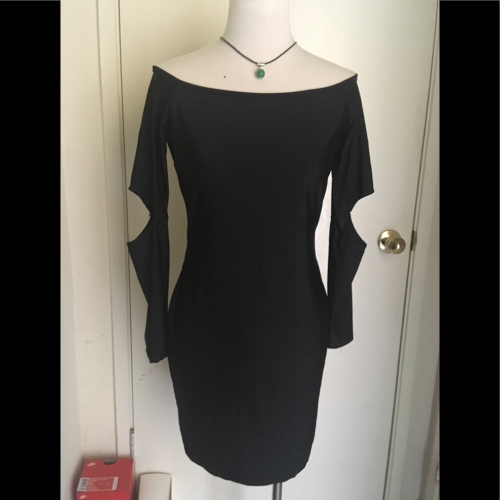 Black Open Elbow Dress